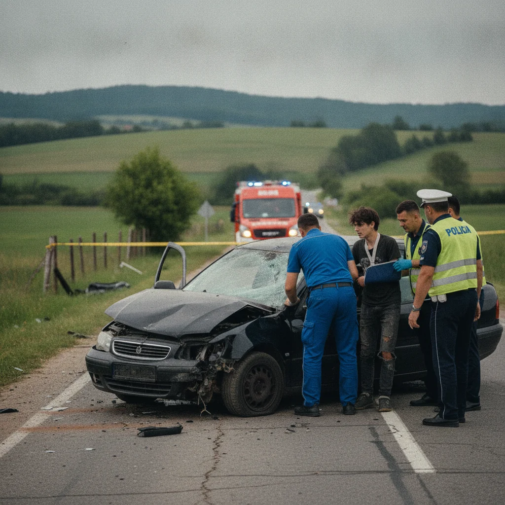 Accident pe DJ 108D, între Cristur-Crișeni și Doba: doi răniți
