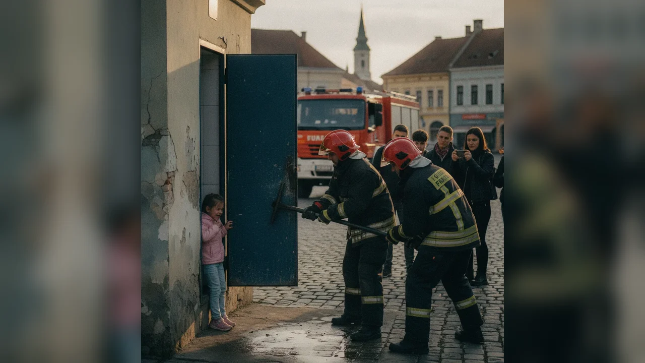 Fetiță blocată în toaletă publică din Satu Mare: Pompierii au intervenit