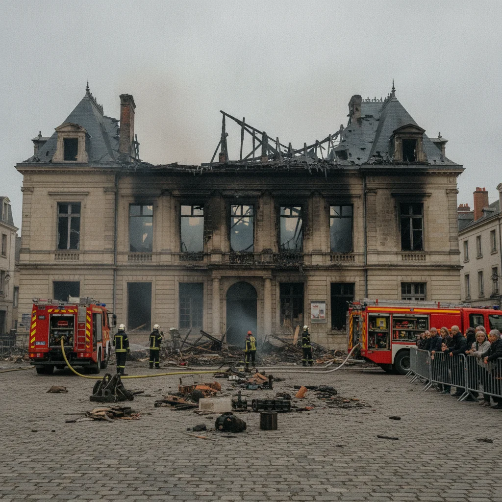 Limoges: incendiul a distrus mare parte din primăria inaugurată în 1883